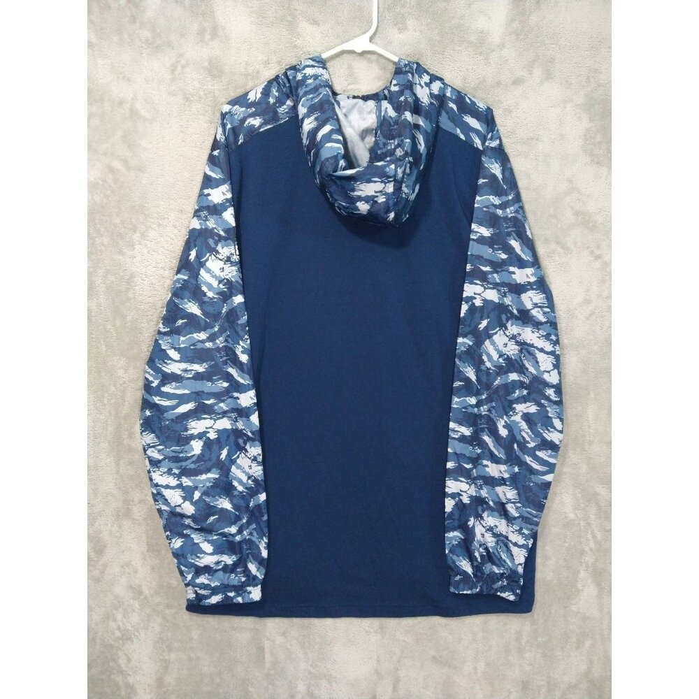 Under Armour Jacket Mens Large Blue Camo Sportstyle Wind Anorak Windbreaker - Picture 2 of 10